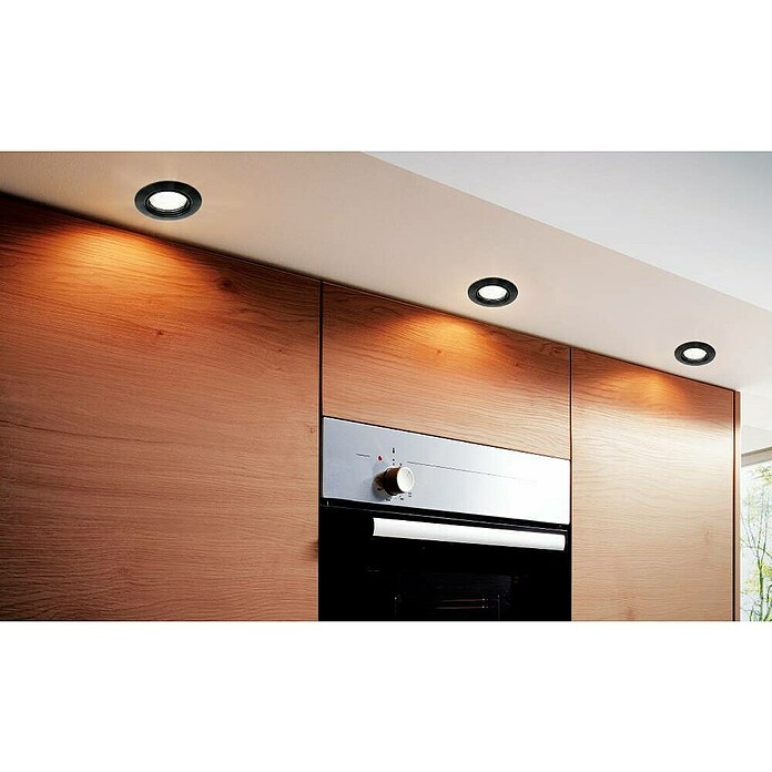 Eglo Set okroglih LED vgradnih svetilk Saliceto Mini-Puck  (4,2 W, Ø x V: 7,7 x 2,3 cm, Črna, Toplo bela) | Vgradni žarometi | Reflektorji in žarometi | Svetila | Elektro in svetila | Izdelki | BAUHAUS
