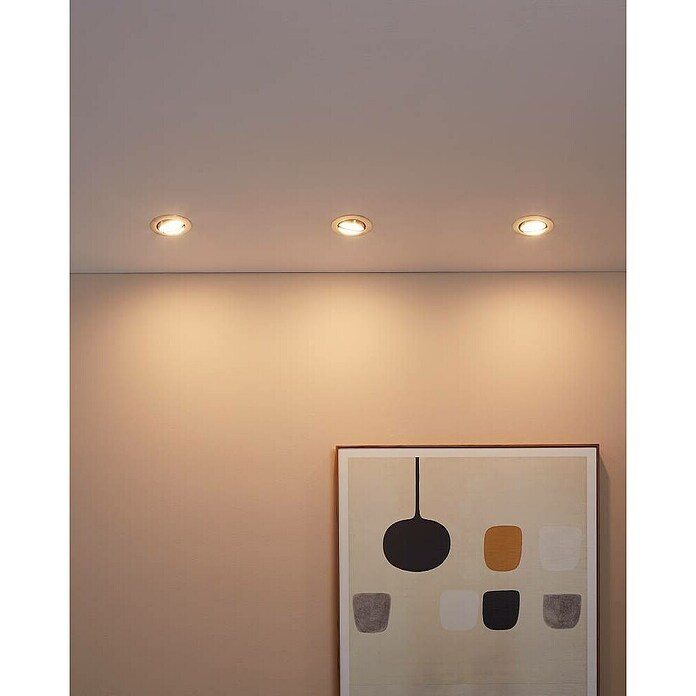 Eglo LED-Einbauleuchte rund Peneto (3 x 5 W, Warmweiß, Durchmesser: 8,7 cm, Edelstahl, 3 Stk.)