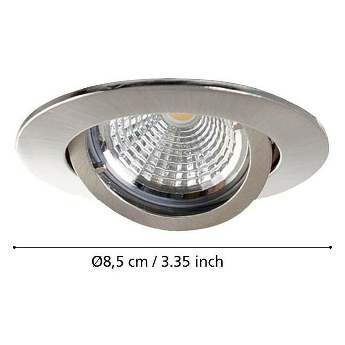 Eglo LED-Einbauleuchten-Set Tedo (3 x 5 W, Nickel matt, Ø x H: 8 x 11,5 cm, 3 Stk.)