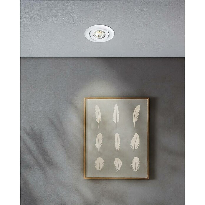 Eglo Set okroglih LED vgradnih svetilk Saliceto Mini-Puck  (4,2 W, Ø x V: 7,7 x 2,3 cm, Bela, Toplo bela) | Vgradni žarometi | Reflektorji in žarometi | Svetila | Elektro in svetila | Izdelki | BAUHAUS