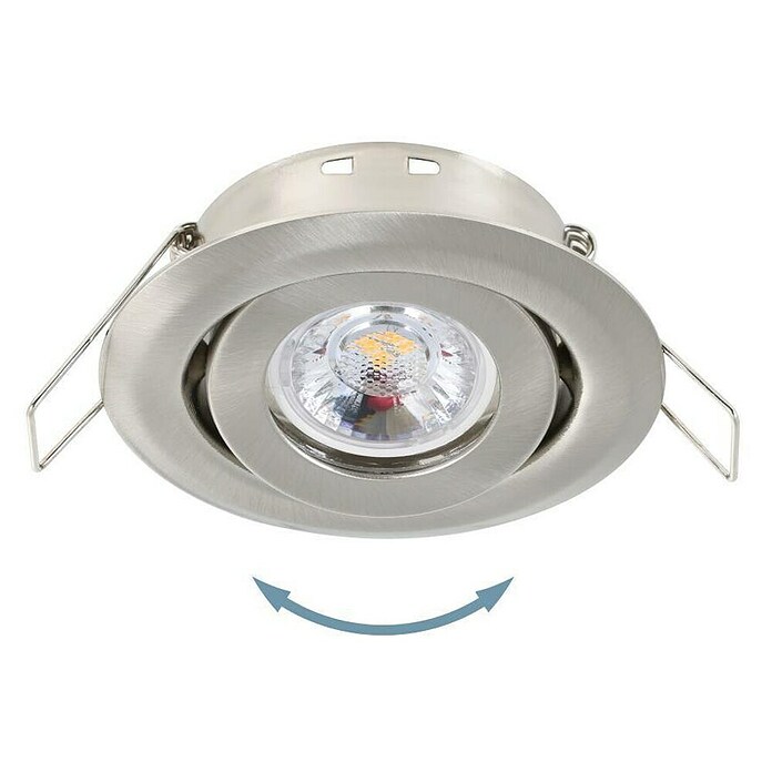 Eglo Set okroglih LED vgradnih svetilk Saliceto Mini-Puck  (4,2 W, Ø x V: 7,7 x 2,3 cm, Nikelj, Toplo bela) | Vgradni žarometi | Reflektorji in žarometi | Svetila | Elektro in svetila | Izdelki | BAUHAUS