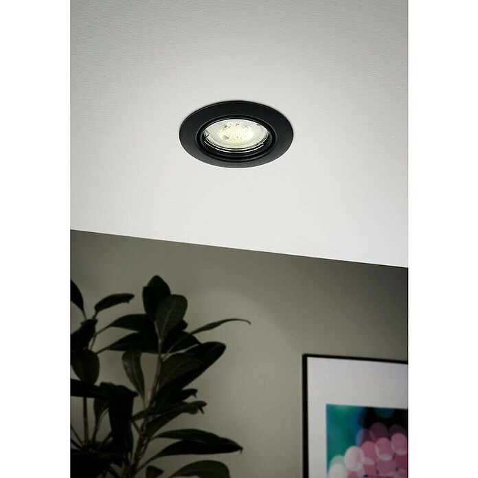 Eglo LED-Einbauleuchten-Set rund SALICETO MINI-PUCK (4,2 W, Ø x H: 7,7 x 2,3 cm, Schwarz, Warmweiß) | BAUHAUS