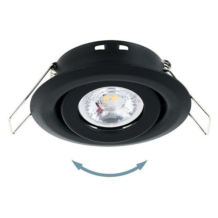 Eglo Set okroglih LED vgradnih svetilk Saliceto Mini-Puck  (4,2 W, Ø x V: 7,7 x 2,3 cm, Črna, Toplo bela) | Vgradni žarometi | Reflektorji in žarometi | Svetila | Elektro in svetila | Izdelki | BAUHAUS