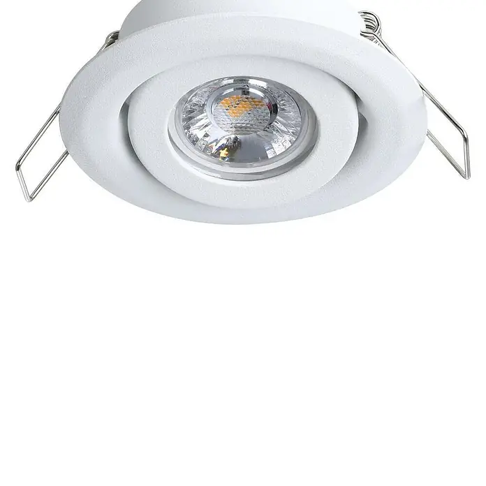 Eglo LED-Einbauleuchten-Set rund SALICETO MINI-PUCK 2 - 4,2 W, Ø x H: 7,7 x 2,3 cm, Weiß, Warmweiß - Ein weißer Einbaustrahler mit einem fokussierten LED-Licht, ideal für moderne Beleuchtungslösungen.