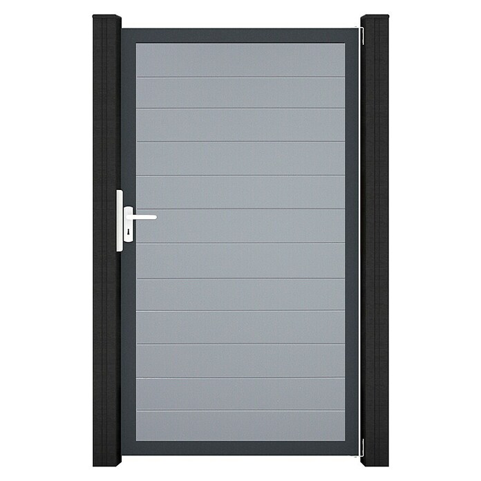 GroJa BasicLine Gartentor Schmal (100 x 180 cm, Silbergrau (DB703), Kunststoff) | BAUHAUS