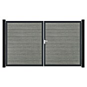 GroJa BasicLine Gartentor Schmal (300 x 180 cm, Grey Ash Cut (DB703), Kunststoff, DIN Anschlag: Rechts) | BAUHAUS