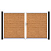 GroJa BasicLine Gartentor Schmal (300 x 180 cm, Asteiche Natur (EV1), Kunststoff, DIN Anschlag: Rechts) | BAUHAUS