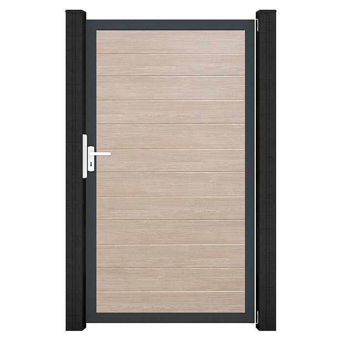 GroJa BasicLine Gartentor Schmal (100 x 180 cm, Shefflied Oak (DB703), Kunststoff) | BAUHAUS