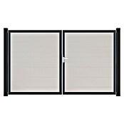 GroJa BasicLine Gartentor Schmal (300 x 180 cm, Weiß (DB703), Kunststoff, DIN Anschlag: Rechts) | BAUHAUS