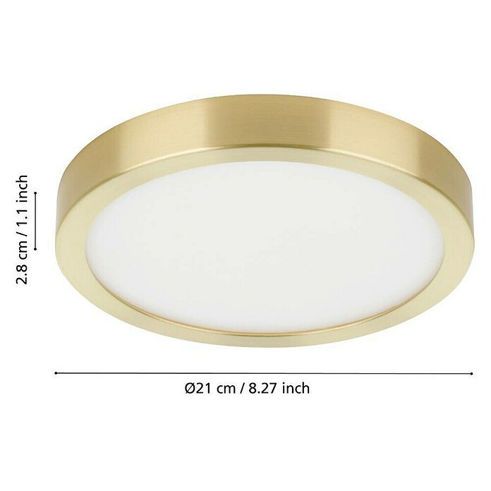 Eglo LED-Deckenleuchte rund FUEVA 5 (17 W, Ø x H: 210 mm x 2,8 cm, Gold, Warmweiß) | BAUHAUS