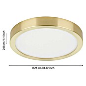 Eglo LED-Deckenleuchte rund FUEVA 5 (17 W, Ø x H: 210 mm x 2,8 cm, Gold, Warmweiß) | BAUHAUS