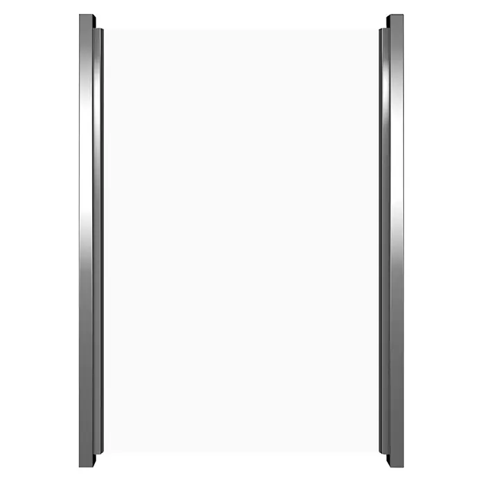 GroJa Ambiente Sichtschutzelement - B x H: 120 x 180 cm, Hochkant - Weißes Display-Panel mit glänzenden silbernen Metall-Seitenrahmen.