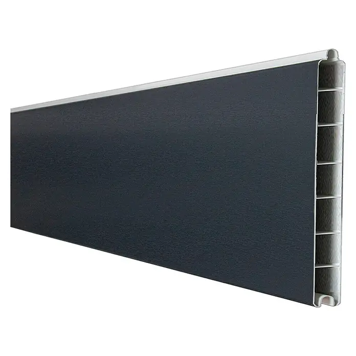 GroJa BasicLine Steckzaun Schmal - 180 x 15 cm, Anthrazit - Dunkelgraues strukturiertes Hohlkammerprofil.