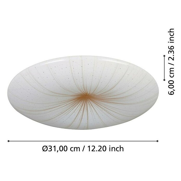 Eglo LED-Deckenleuchte rund NIEVES 1 (10 W, Ø x H: 31 x 6 cm, Weiß/Gold, Warmweiß) | BAUHAUS