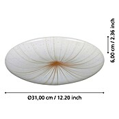 Eglo LED-Deckenleuchte rund NIEVES 1 (10 W, Ø x H: 31 x 6 cm, Weiß/Gold, Warmweiß) | BAUHAUS