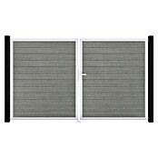 GroJa BasicLine Gartentor Schmal (300 x 180 cm, Gray Ash Cut (EV1), Kunststoff, DIN Anschlag: Rechts) | BAUHAUS