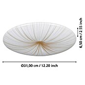 Eglo LED-Deckenleuchte rund NIEVES 1 (19,5 W, Ø x H: 41 x 6,5 cm, Weiß/Gold, Warmweiß) | BAUHAUS