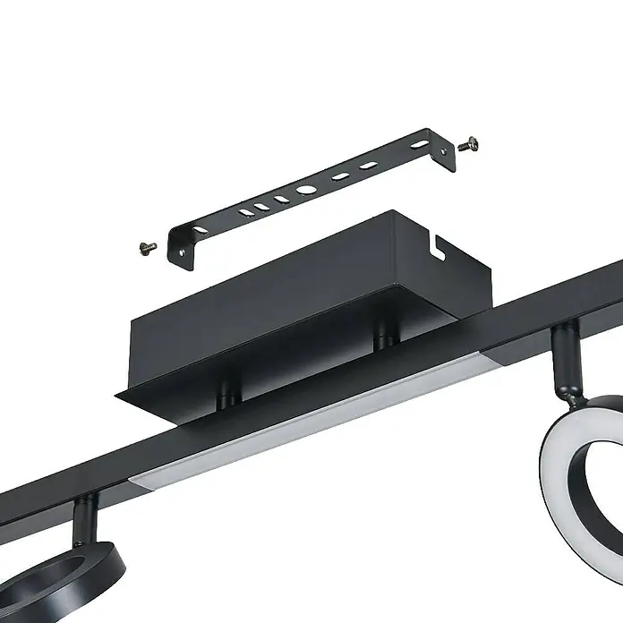 Eglo Cardillio 2 LED-Deckenstrahler - 29,1 W, L x B x H: 158,5 x 8,5 x 17,5 cm, Schwarz, Warmweiß, 9 Stk. - Schwarze Deckenleuchte mit LED-Ringleuchten und Montagebügel für eine einfache und stilvolle Beleuchtung im Innenbereich.