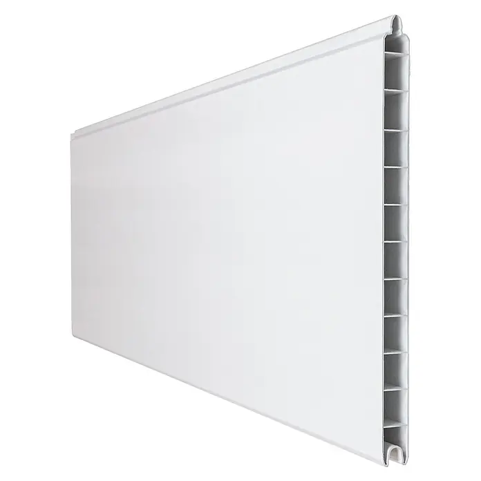 GroJa BasicLine Steckzaun Premium - 180 x 28,4 cm, Weiß - Weißes PVC-Paneel, hohl und gerippt, für Verkleidungen oder Wandanwendungen.