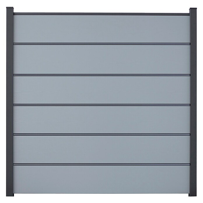 GroJa BasicLine Steckzaun Premium (180 x 180 cm, Silbergrau) | BAUHAUS