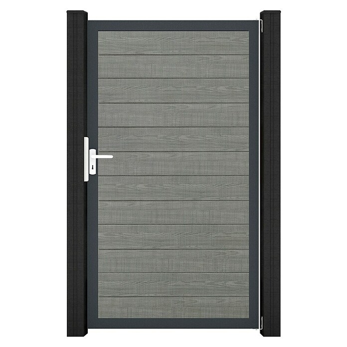GroJa BasicLine Gartentor Schmal (100 x 180 cm, Grey Ash Cut (DB703), Kunststoff) | BAUHAUS