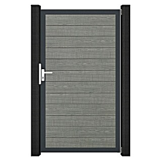 GroJa BasicLine Gartentor Schmal (100 x 180 cm, Grey Ash Cut (DB703), Kunststoff)