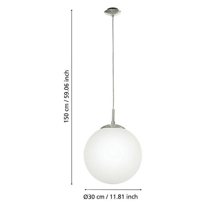Eglo Pendelleuchte rund Rondo (1-flammig, Durchmesser: 30 cm, 60 W, Energieeffizienzklasse: A++ bis E)