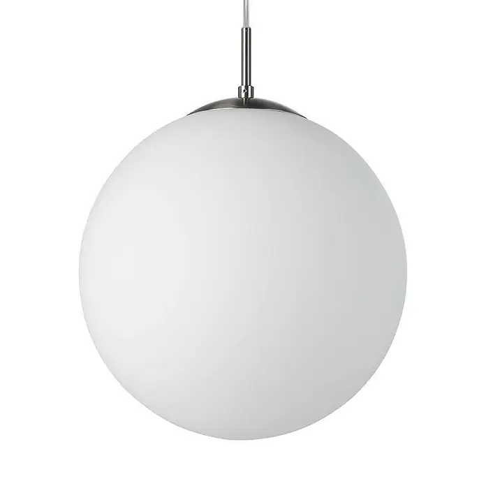 Eglo Pendelleuchte rund Rondo - Durchmesser: 300 mm - Weiße Kugel-Hängeleuchte mit Metallaufhängung. Elegantes Design für moderne Innenräume.
