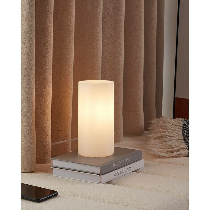 Eglo Geo Okrugla stolna svjetiljka  (60 W, Ø x V: 100 mm x 20 cm, Bijele boje, Bijele boje, E14) | BAUHAUS