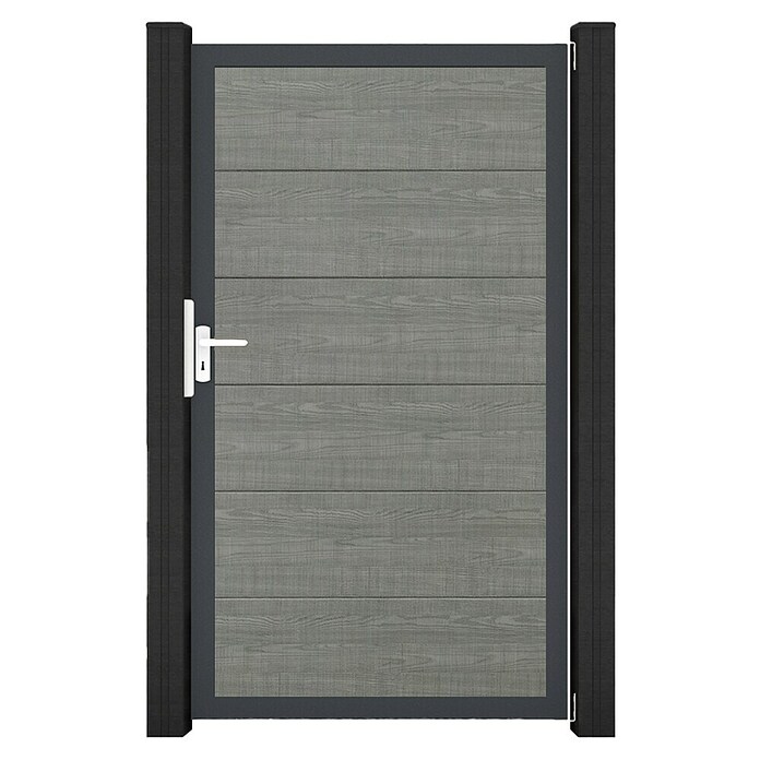 GroJa BasicLine Gartentor (100 x 180 cm, Grey Ash Cut (DB703), Kunststoff) | BAUHAUS