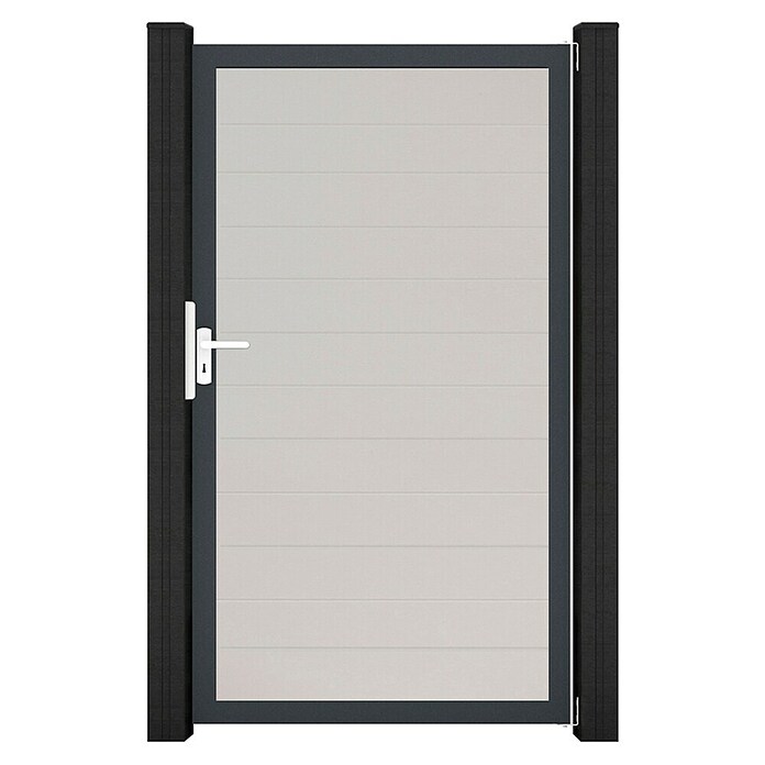 GroJa BasicLine Gartentor Schmal (100 x 180 cm, Weiß (DB703), Kunststoff) | BAUHAUS