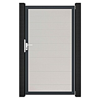 GroJa BasicLine Gartentor Schmal (100 x 180 cm, Weiß (DB703), Kunststoff)