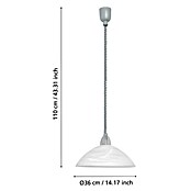 Eglo Pendelleuchte rund Lord 2 (1-flammig, Max. Leistung: 60 W, Durchmesser: 36 cm, Höhe: 110 cm, Energieeffizienzklasse: A++ bis E)