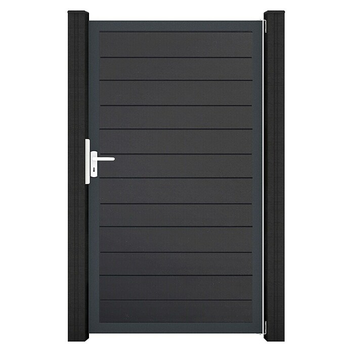 GroJa BasicLine Gartentor Schmal (100 x 180 cm, Anthrazit (DB703), Kunststoff) | BAUHAUS