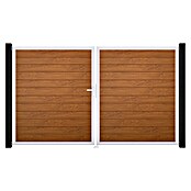 GroJa BasicLine Gartentor Schmal (300 x 180 cm, Golden Oak (EV1), Kunststoff, DIN Anschlag: Links) | BAUHAUS