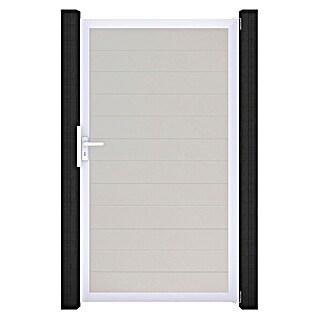 GroJa BasicLine Gartentor Schmal (100 x 180 cm, Weiß (EV1), Kunststoff)