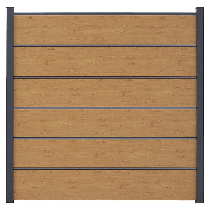 GroJa BasicLine Steckzaun Premium (180 x 180 cm, Asteiche Natur) | BAUHAUS