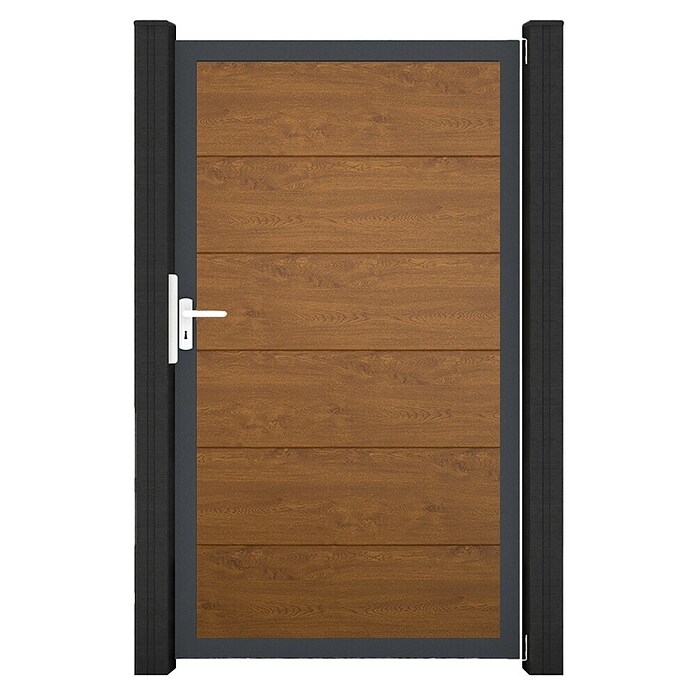 GroJa BasicLine Gartentor (100 x 180 cm, Golden Oak (DB703), Kunststoff) | BAUHAUS