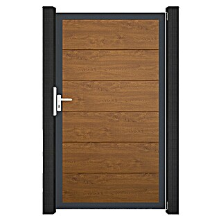 GroJa BasicLine Gartentor (100 x 180 cm, Golden Oak (DB703), Kunststoff)