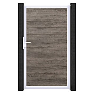 GroJa BasicLine Gartentor Schmal (100 x 180 cm, Monument Oak (EV1), Kunststoff)