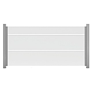 GroJa Ambiente Sichtschutzelement (B x H: 180 x 90 cm, Silber/Blockstreifen)