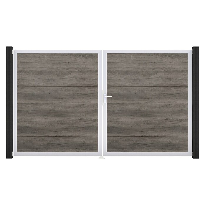 GroJa BasicLine Gartentor (300 x 180 cm, Monument Oak (EV1), Kunststoff, DIN Anschlag: Rechts) | BAUHAUS