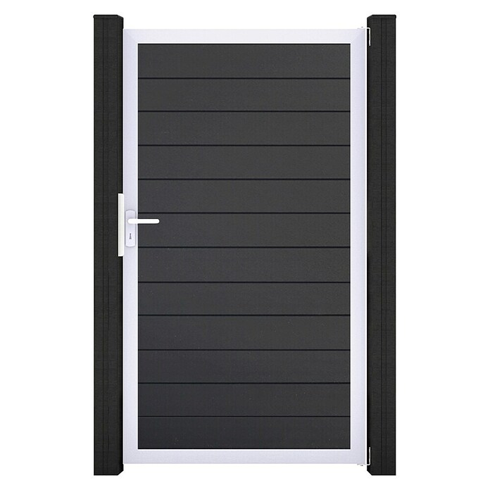 GroJa BasicLine Gartentor Schmal (100 x 180 cm, Anthrazit (EV1), Kunststoff) | BAUHAUS
