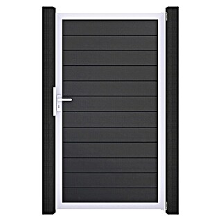 GroJa BasicLine Gartentor Schmal (100 x 180 cm, Anthrazit (EV1), Kunststoff)