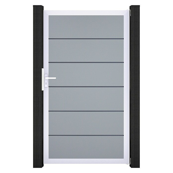 GroJa BasicLine Gartentor Premium (100 x 180 cm, Silbergrau (EV1), Kunststoff) | BAUHAUS