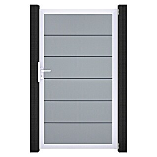 GroJa BasicLine Gartentor Premium (100 x 180 cm, Silbergrau (EV1), Kunststoff)