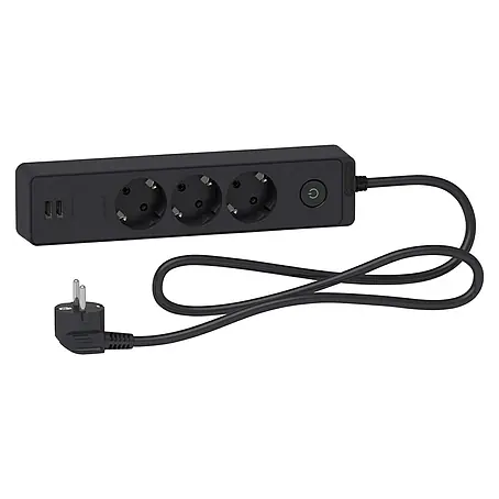 Schneider Electric  Base de enchufe múltiple con USB