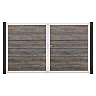 GroJa BasicLine Gartentor Premium (300 x 180 cm, Monument Oak (EV1), Kunststoff, DIN Anschlag: Rechts)