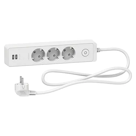 Schneider Electric  Base de enchufe múltiple con USB