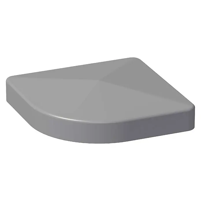 GroJa Lumino Pfostenkappe - 9 x 9 cm, Silbergrau - Graue Eckkappe mit facettierter, leicht gewölbter Oberseite zum Abdecken oder Verkleiden einer Ecke.